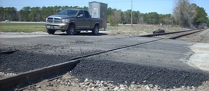 Paved railroad crossing