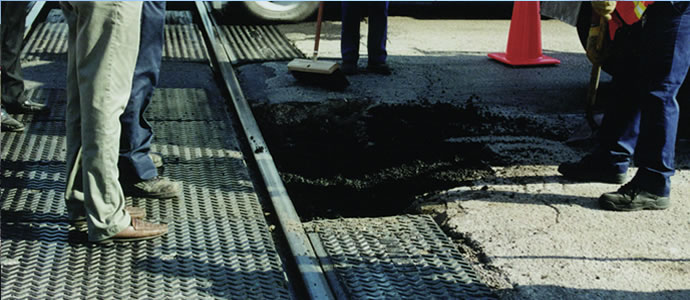 Paved railroad crossing