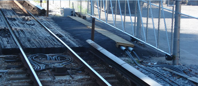 Paved railroad crossing